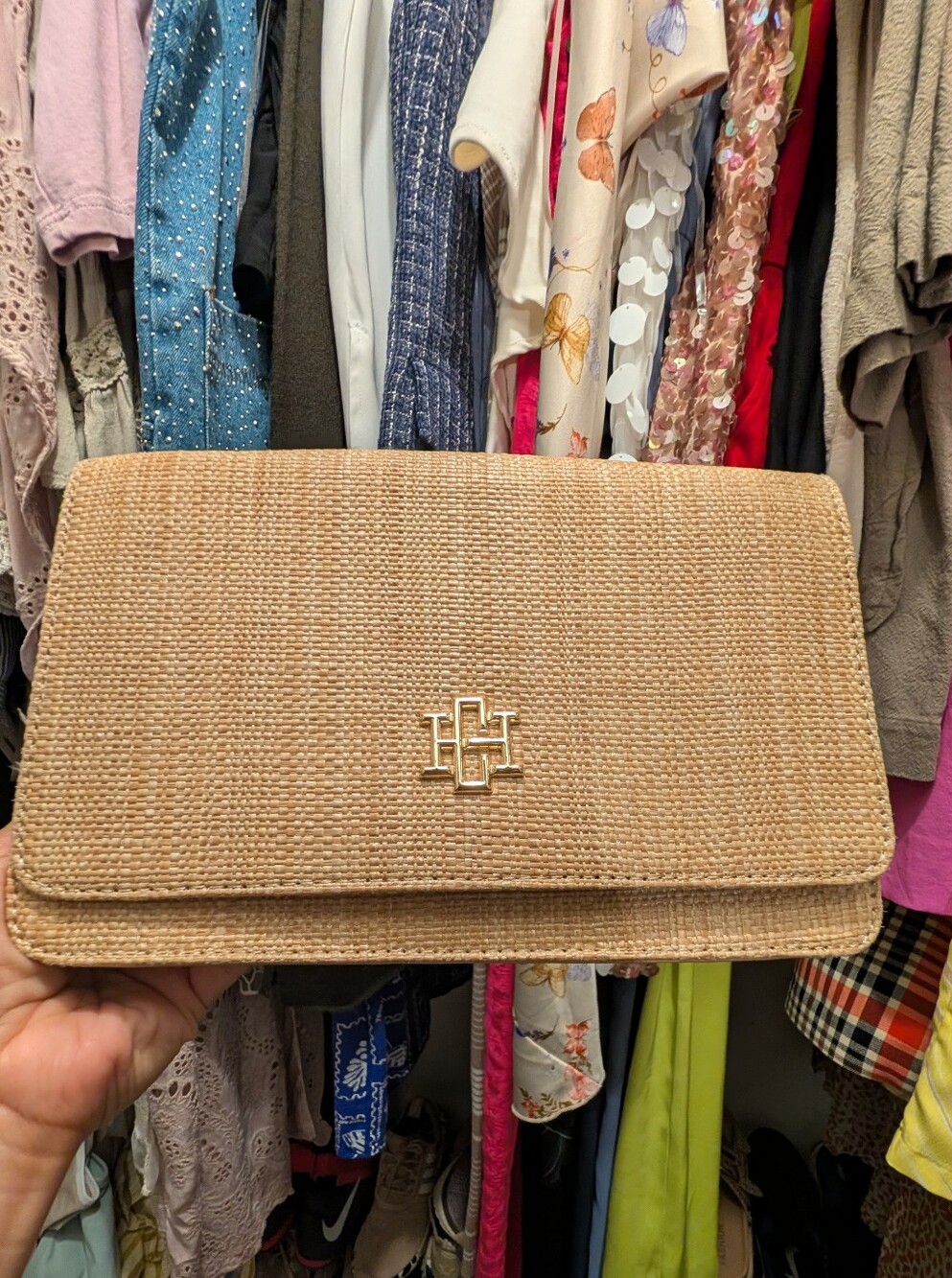 Caroline Hill Bryn Clutch/Crossbody Straw